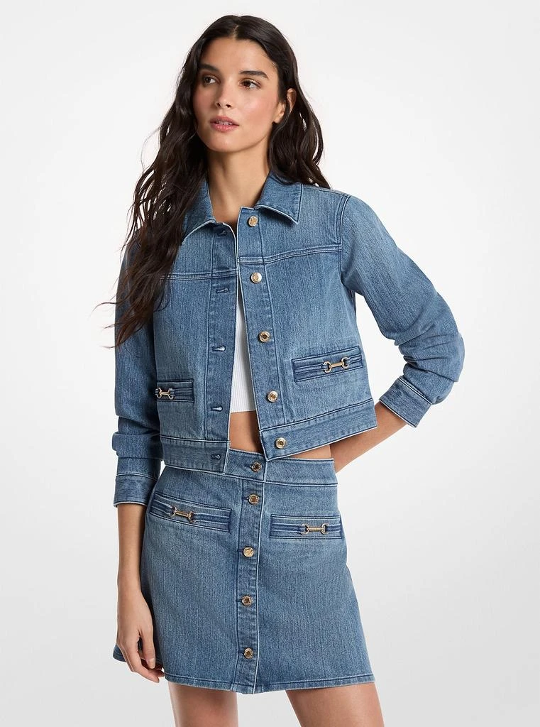 Michael Kors Outlet Carson Denim Cropped Jacket