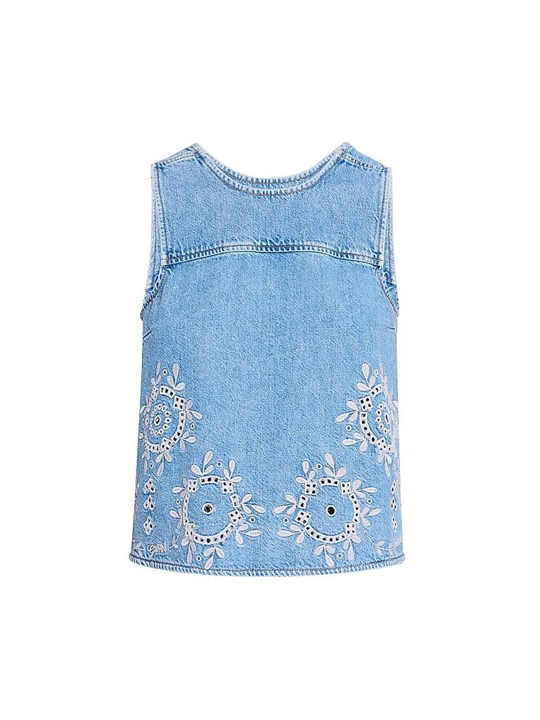 Ganni Broderie Anglaise Denim Top