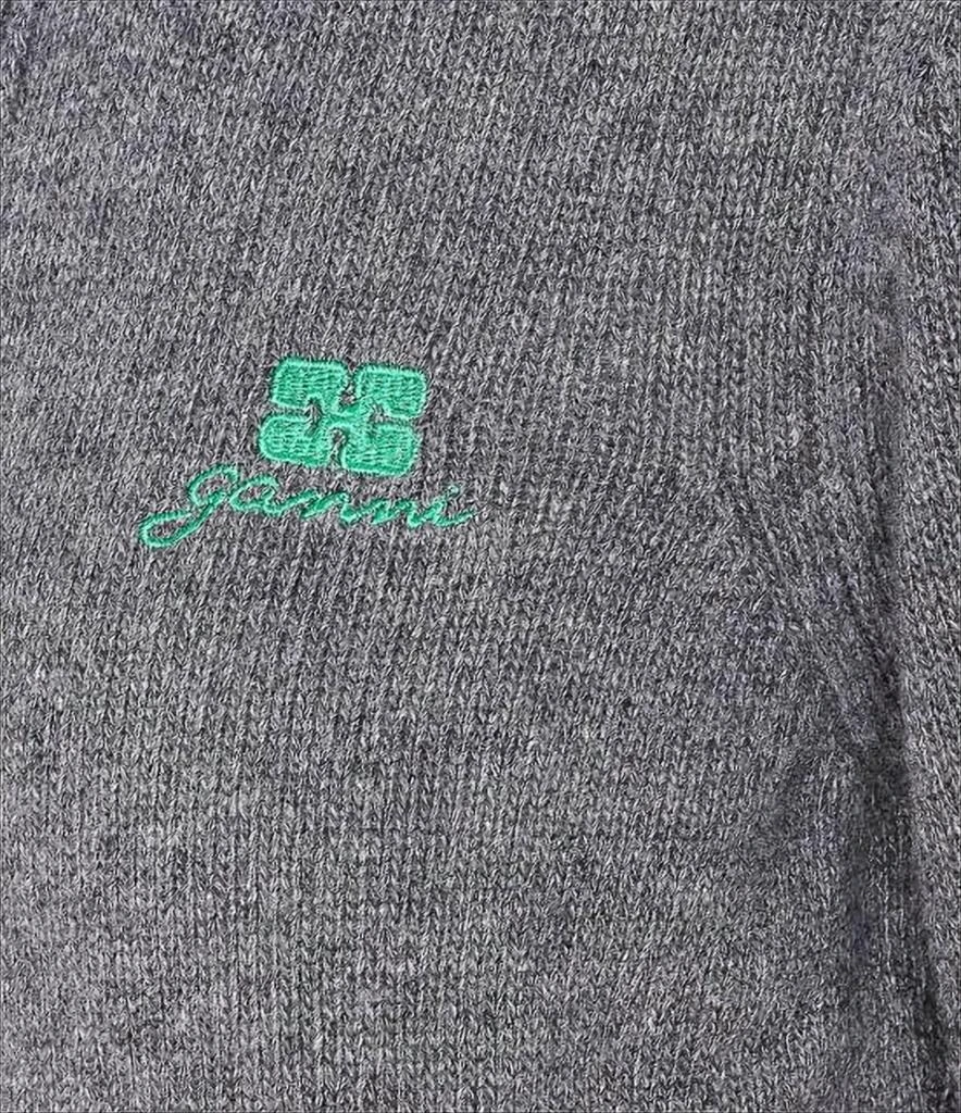 Ganni Textured Grey Knitted Cardigan With Button-Down Front 3