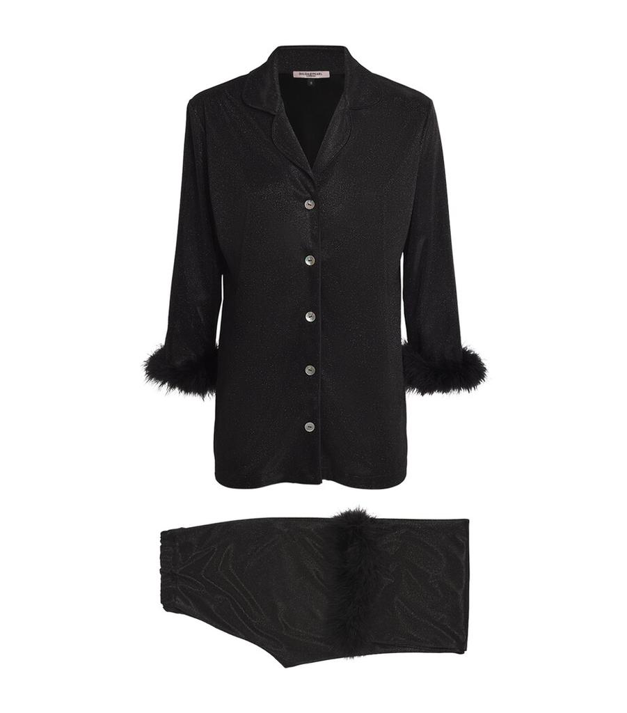 GILDA & PEARL Feather-Trim Sparkling Starlet Pyjama Set