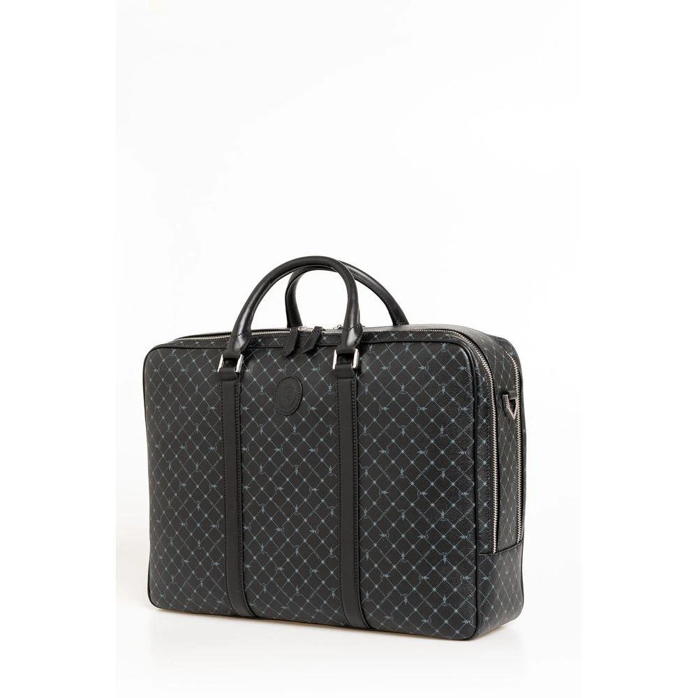 TRUSSARDI Elegant  Leather Briefcase with Shoulder Men's Strap 2