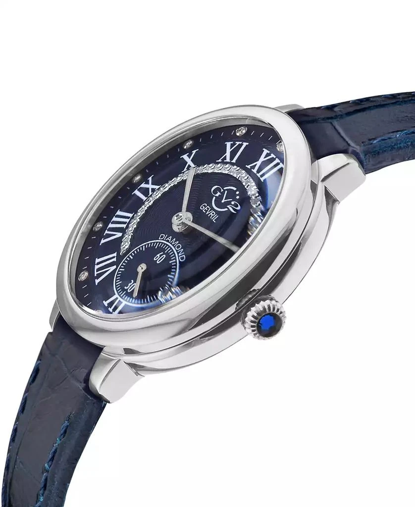 Gevril Women's Rome Swiss Quartz Blue Leather Watch 2