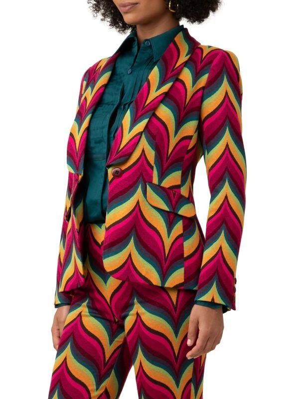 Trina Turk West Village Chevron Jacquard Blazer 2