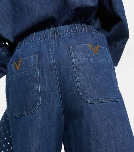 Valentino High-rise chambray wide-leg jeans 6