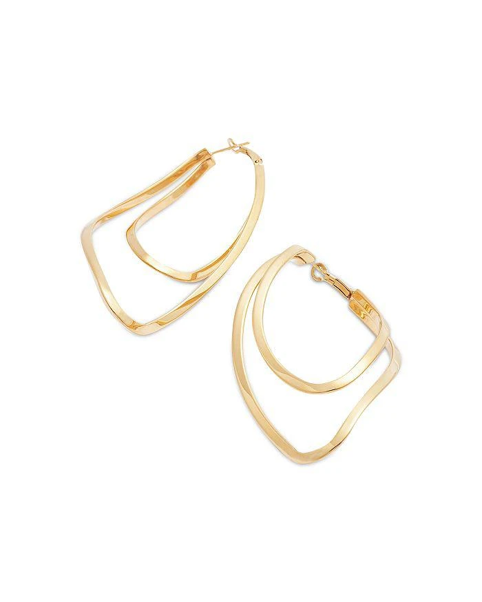 Jennifer Zeuner Alexa Double Row Elongated Hoop Earrings in 18K Gold Plated Sterling Silver   3