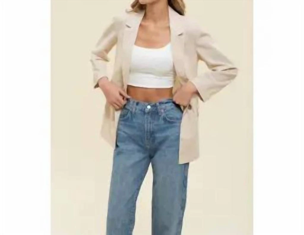 The Workshop The Workshop - 3/4 Cuff Sleeve Collared Blazer 3