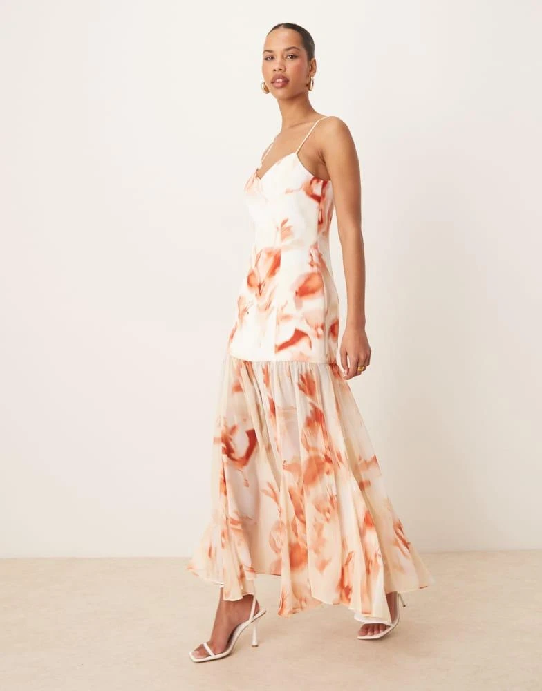 open lace back dress Forever New Orange Floral Open Front Mini Dress