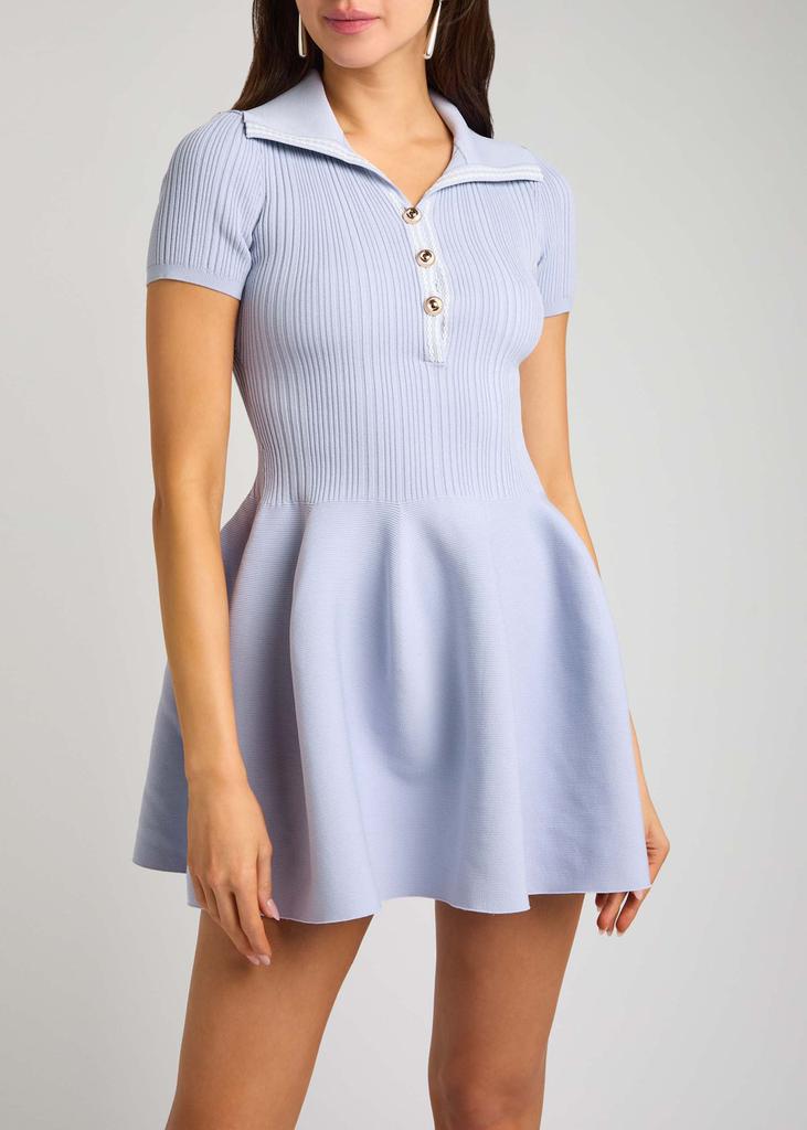 Self Portrait Ribbed stretch-knit mini dress
