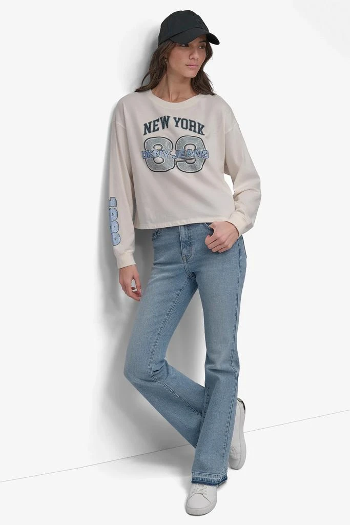 DKNY 89 MULTI COLOR RHINESTONE LOGO LONG SLEEVE TEE 6