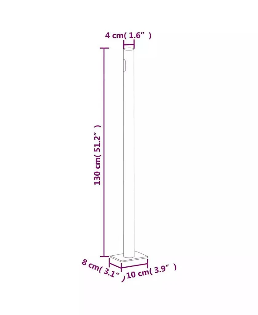 vidaXL Side Awning Black Polyester, Steel, Aluminum Large Retractable 8