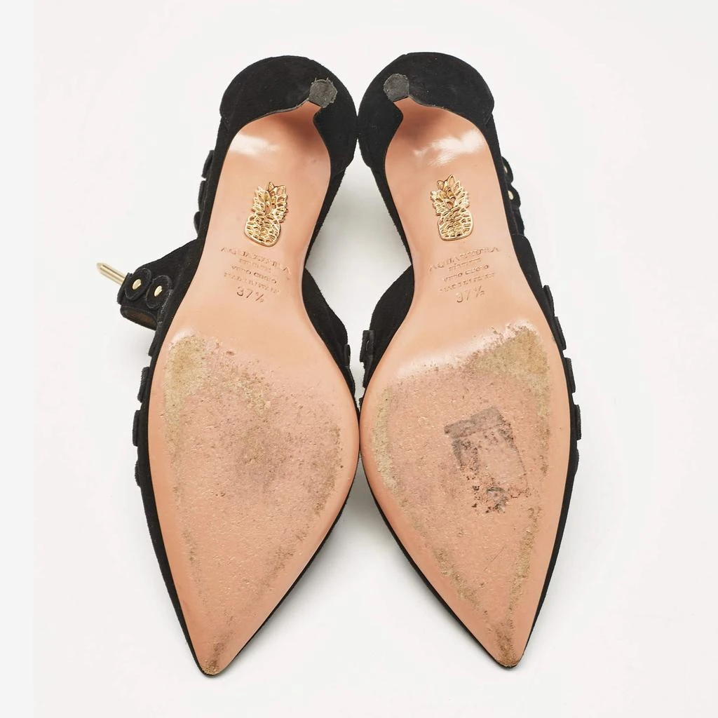 Aquazzura Aquazzura Black Suede Ankle Strap Pumps Size 37.5 6