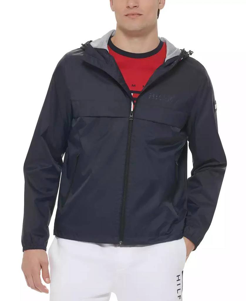 Tommy Hilfiger Men's Stretch Hooded Zip-Front Rain Jacket 1