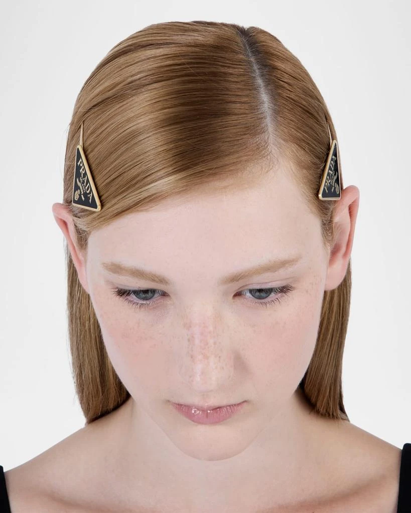 Prada Metal Triangle Bobby Pins 3