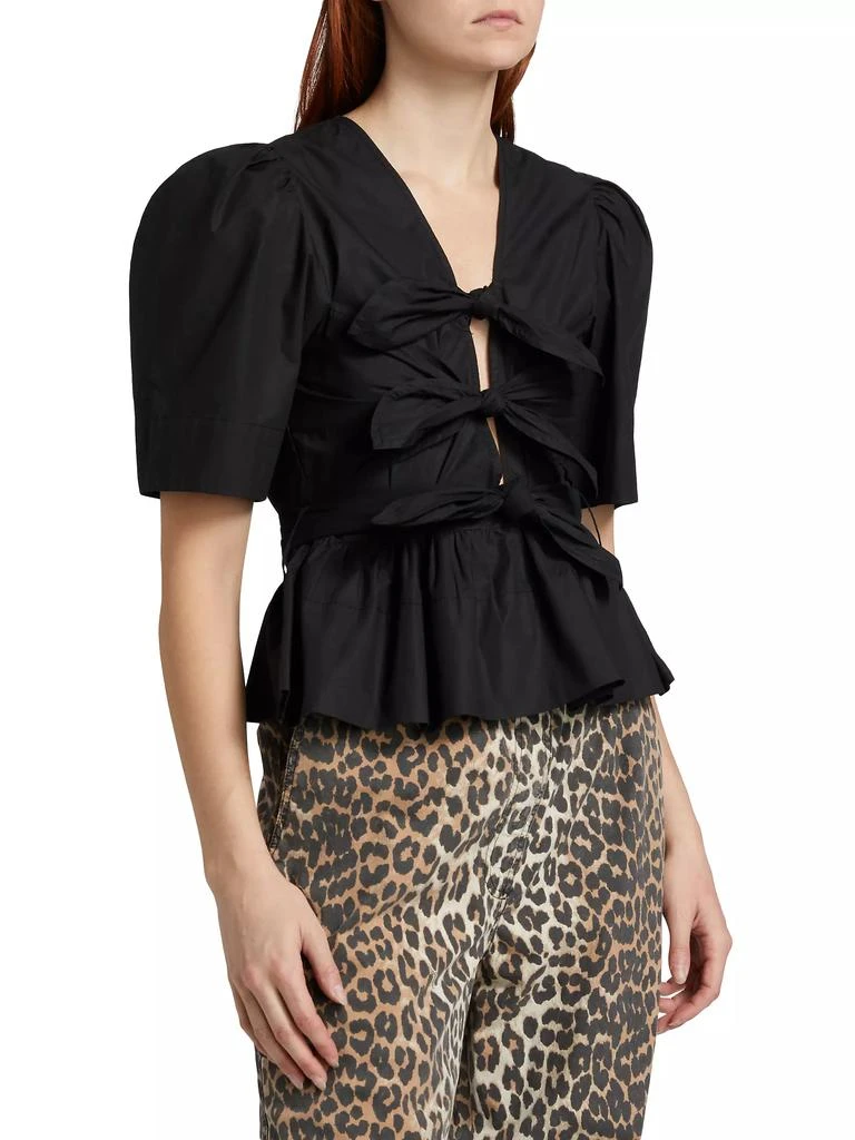 Ganni Tie-Front Cotton Blouse 4
