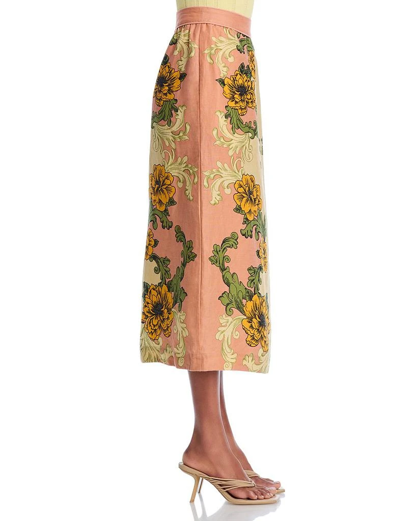 Farm Rio Delicate Flower Linen Arabesque Skirt 4