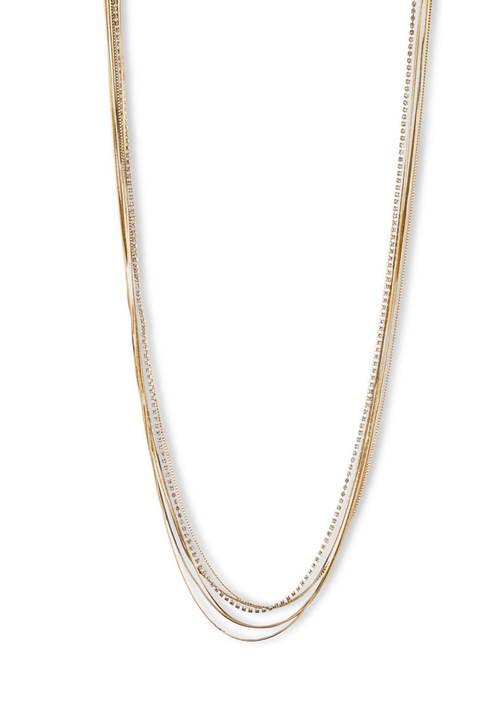 Lonna & Lilly Lilly Gold Tone 36 Crystal Chain Necklace