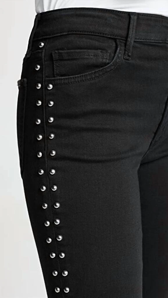 Joe's Jeans Charlie Studded High Rise Skinny Ankle Jeans In Black 3