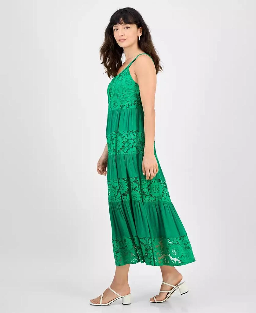 Robbie Bee Petite Lace-Trim Sleeveless Tiered Midi Dress 3