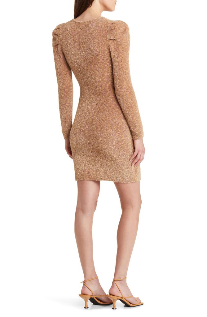 Adelyn Rae Zosha Metallic Long Sleeve Faux Wrap Sweater Dress