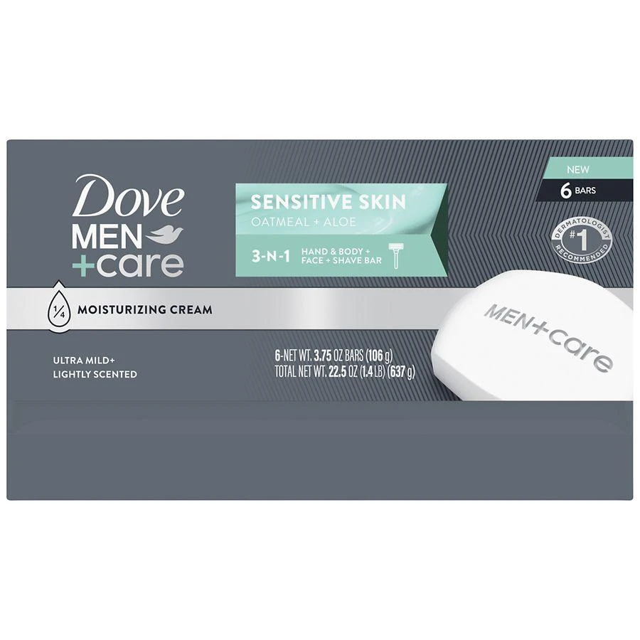 Dove Hand & Body Face + Shave Bar For Sensitive Skin Lightly Scented 2
