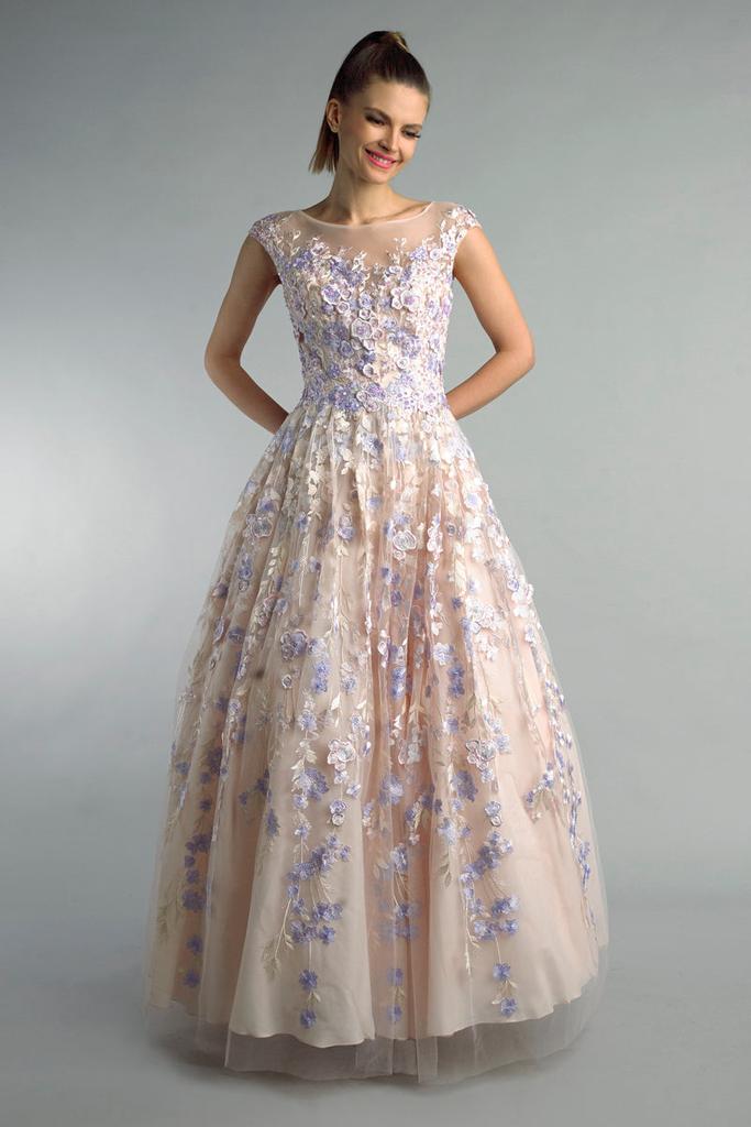Basix Black Label Basix Black Label Floral Applique Gown