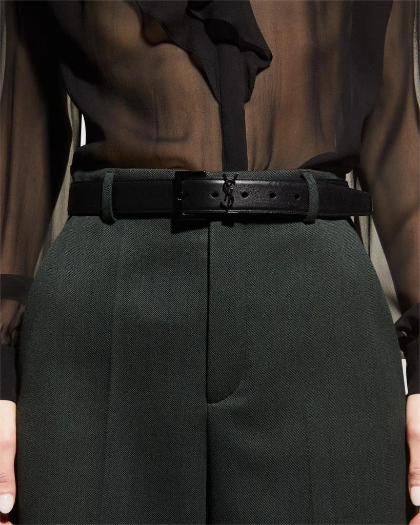 Yves Saint Laurent Tonal YSL Calf Leather Belt 2