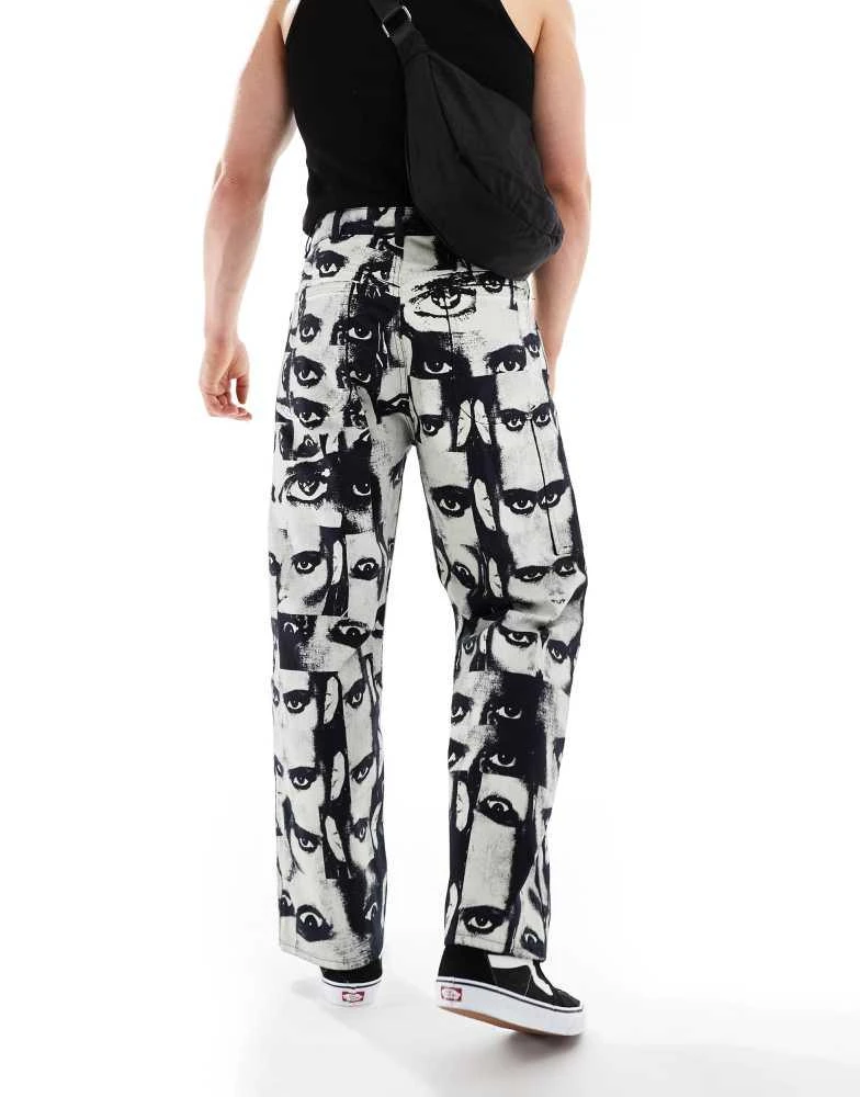 Levi's Levi's Skate jeans with all over print in white black 2