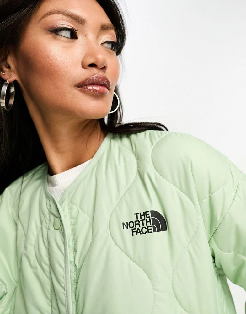 The North Face The North Face Ampato long quilted liner jacket in sage green Exclusive at ASOS 3