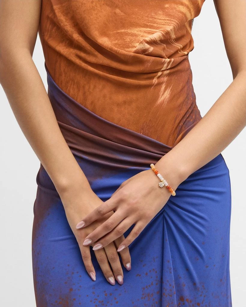 Sydney Evan 14K Gold Charm and Fire Opal Bead Bracelet 6