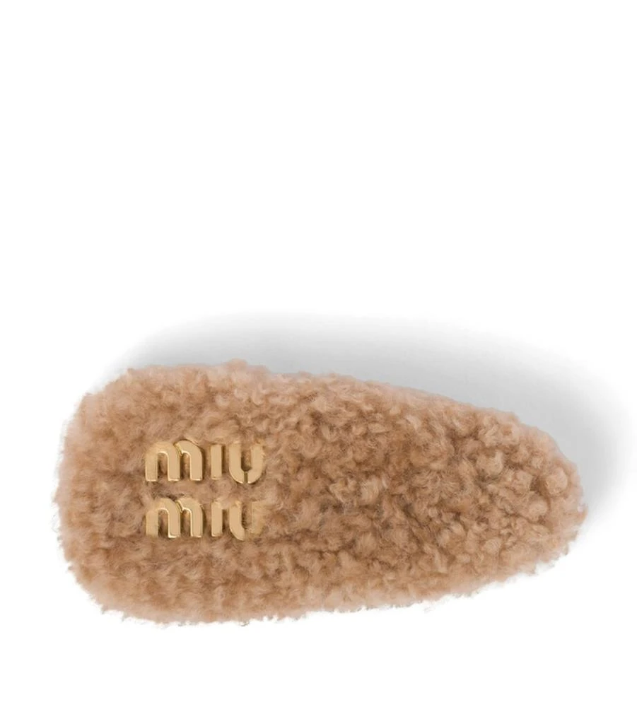Miu Miu Shearling Logo Hair Clip - Fashion Accessories  display picture 3