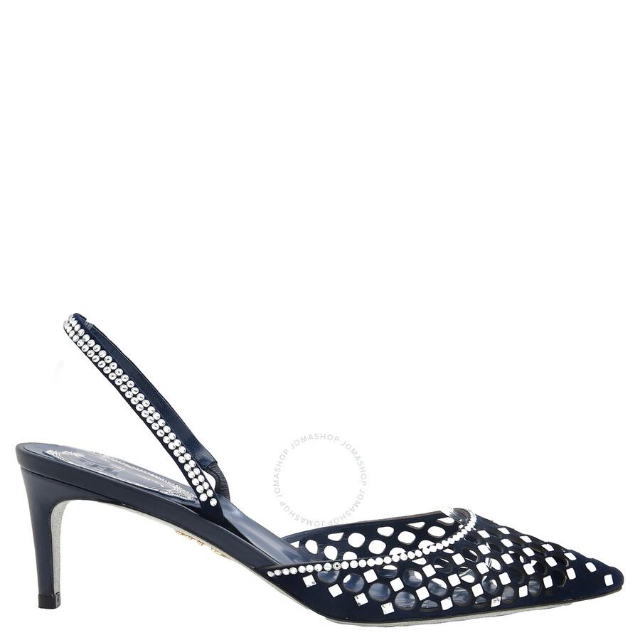 Rene Caovilla Carrie Crystal Embellished Slingback Pumps