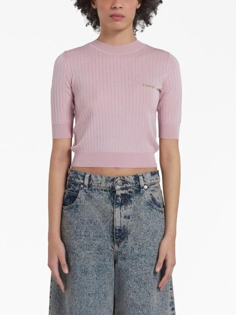 Marni Ribbed Knit Top With Fitted Silhouette
