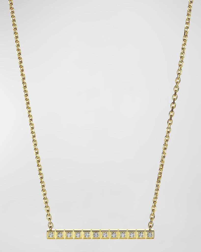 Chopard Ice Cube 18K Yellow Gold Diamond Bar Necklace 1