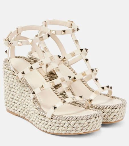 Valentino Rockstud Torchon 95 espadrille wedges 1