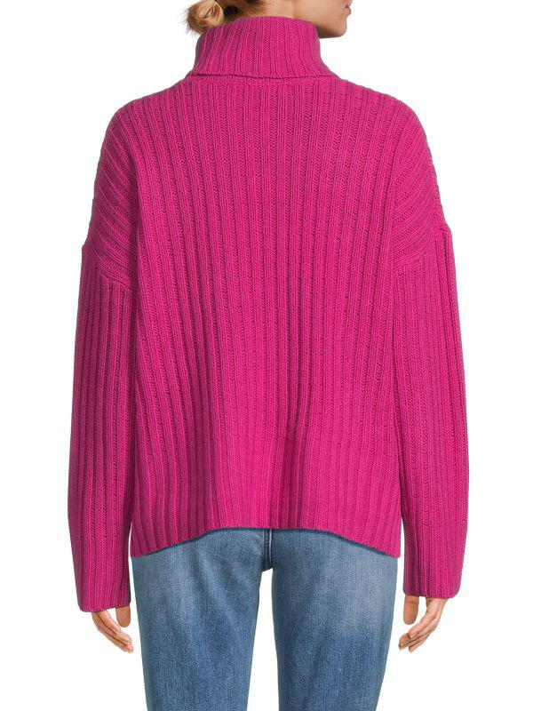 360 Cashmere Angelica Drop Shoulder Wool & Cashmere Turtleneck Sweater