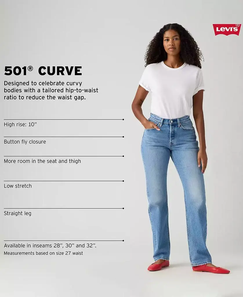 Levi's Women's 501 Curve High-Rise Straight-Leg Jeans 12