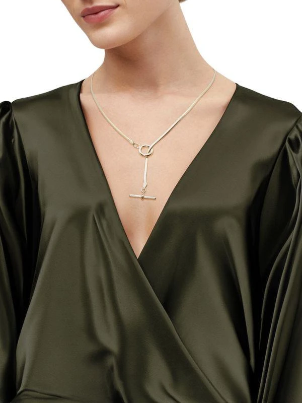 Saks Fifth Avenue Gos 18K Goldplated Sterling Silver Herringbone Chain Necklace 3