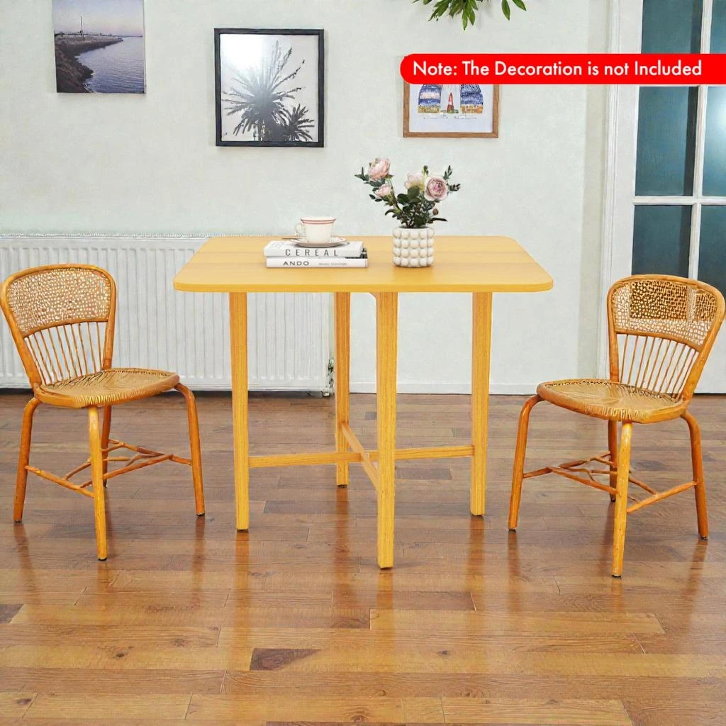 Hivvago Small-Space Friendly Foldable Table Featuring Rubberwood Legs 2