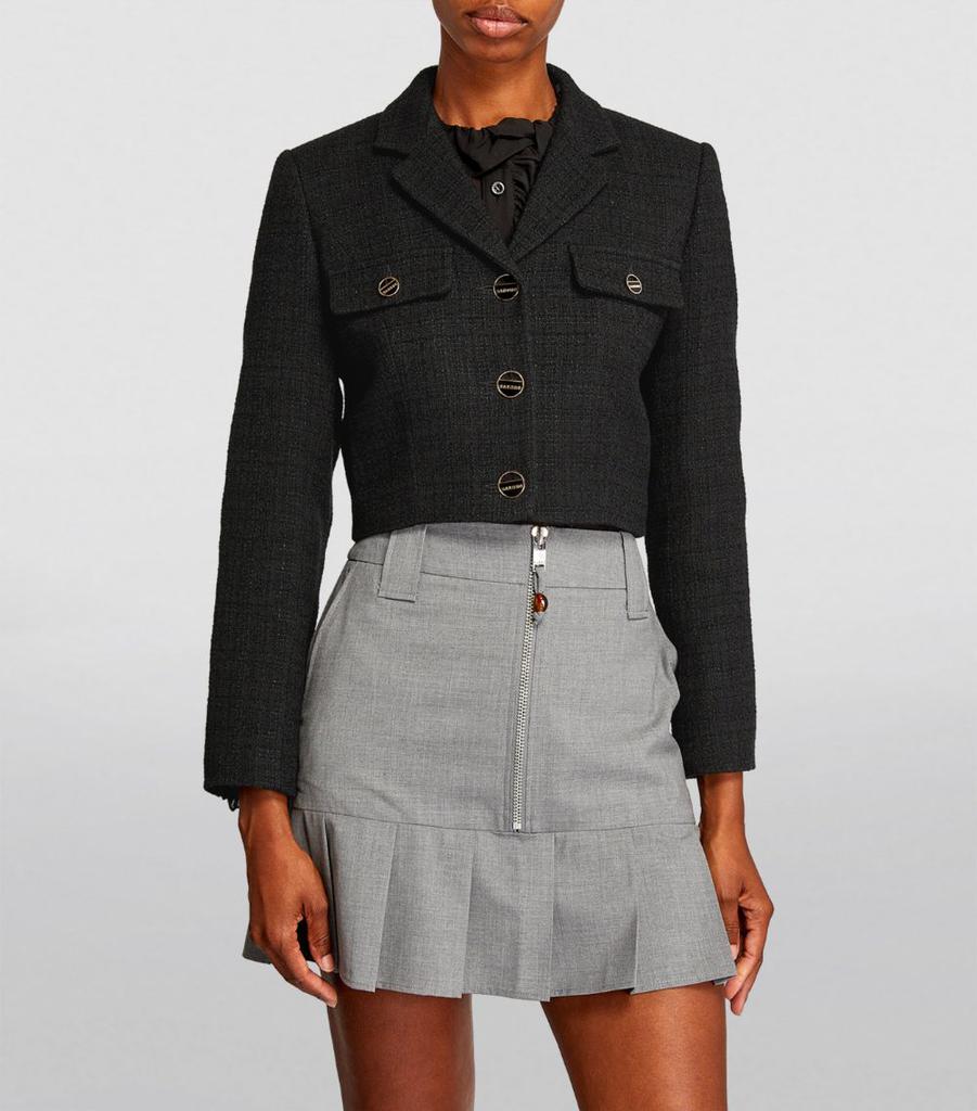Sandro Tweed Cropped Jacket - Jackets - BeyondStyle