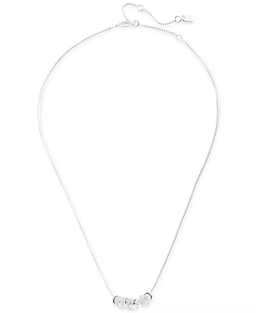 Ralph Lauren Sterling Silver Pavé Rondelle Bead Statement Necklace, 15" + 3" extender 1