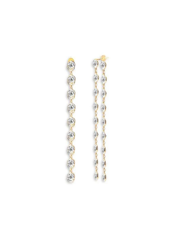 Gabi Rielle Timeless Treasures Dual Dream 14K Yellow Gold Vermeil & Crystal Drop Earrings 1
