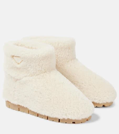 Prada Logo shearling ankle boots 1