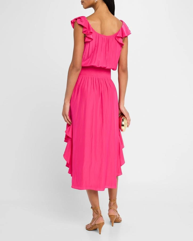 Ramy Brook Clementine Ruffle-Trim Midi Dress 3