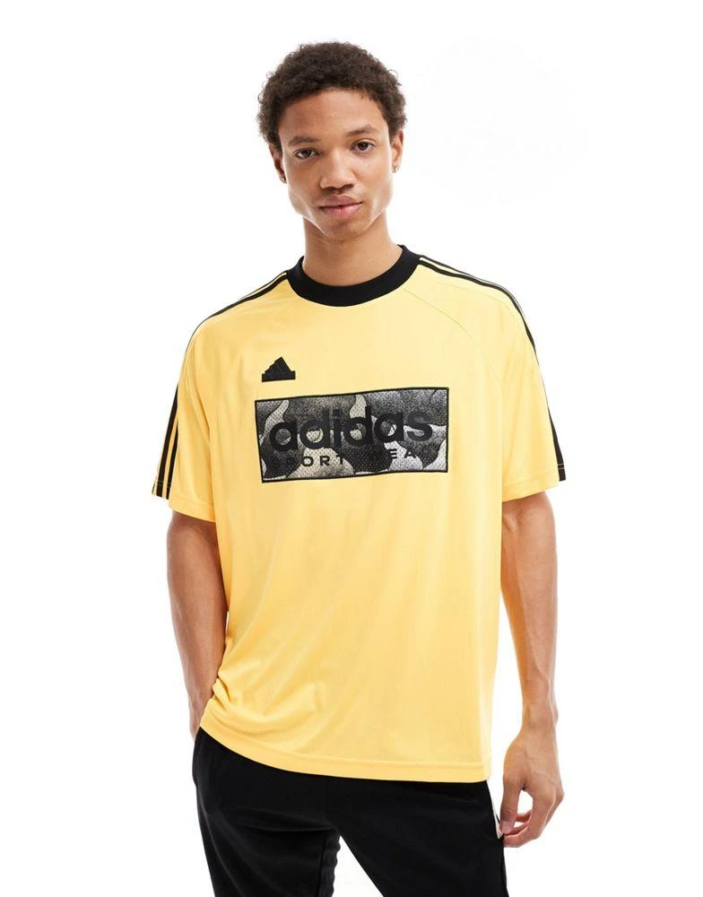 Adidas adidas Football Tiro retro t-shirt in yellow and black 1