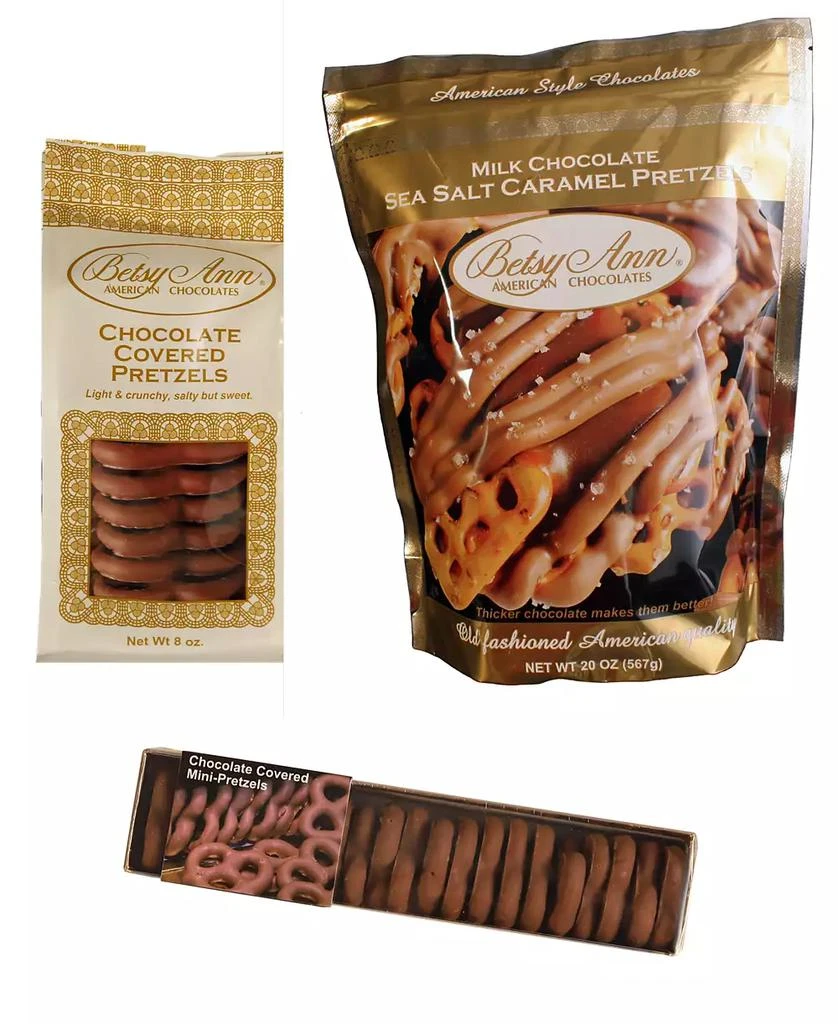 Betsy Ann Chocolates Betsy Ann Pretzel Assortment Tower Set, 3 Pieces 1