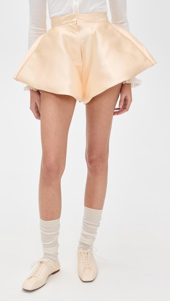 Marques Almeida Heavy Satin Volume Draped Shorts