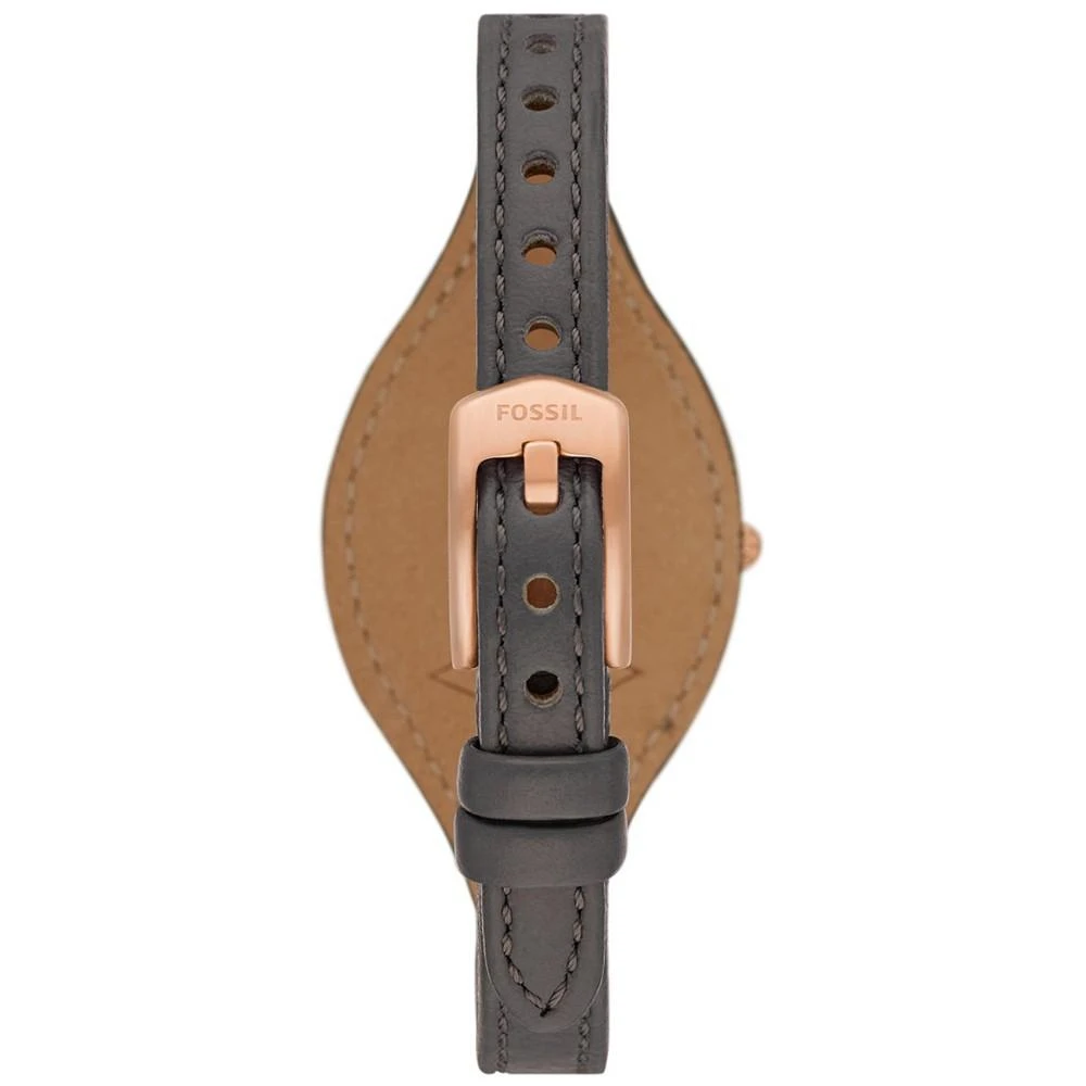 Fossil Women's Carlie Gray Leather Strap Watch, 28mm 3