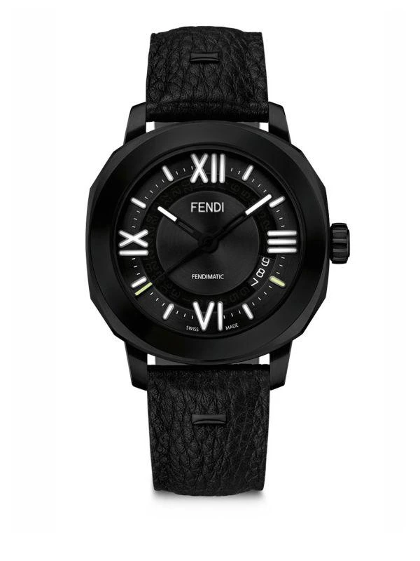 Selleria 42MM Black Stainless Steel, Leather & Alligator  display picture 1