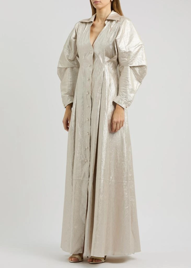 PALMER//HARDING Honesty Opens metallic linen-blend maxi dress 2