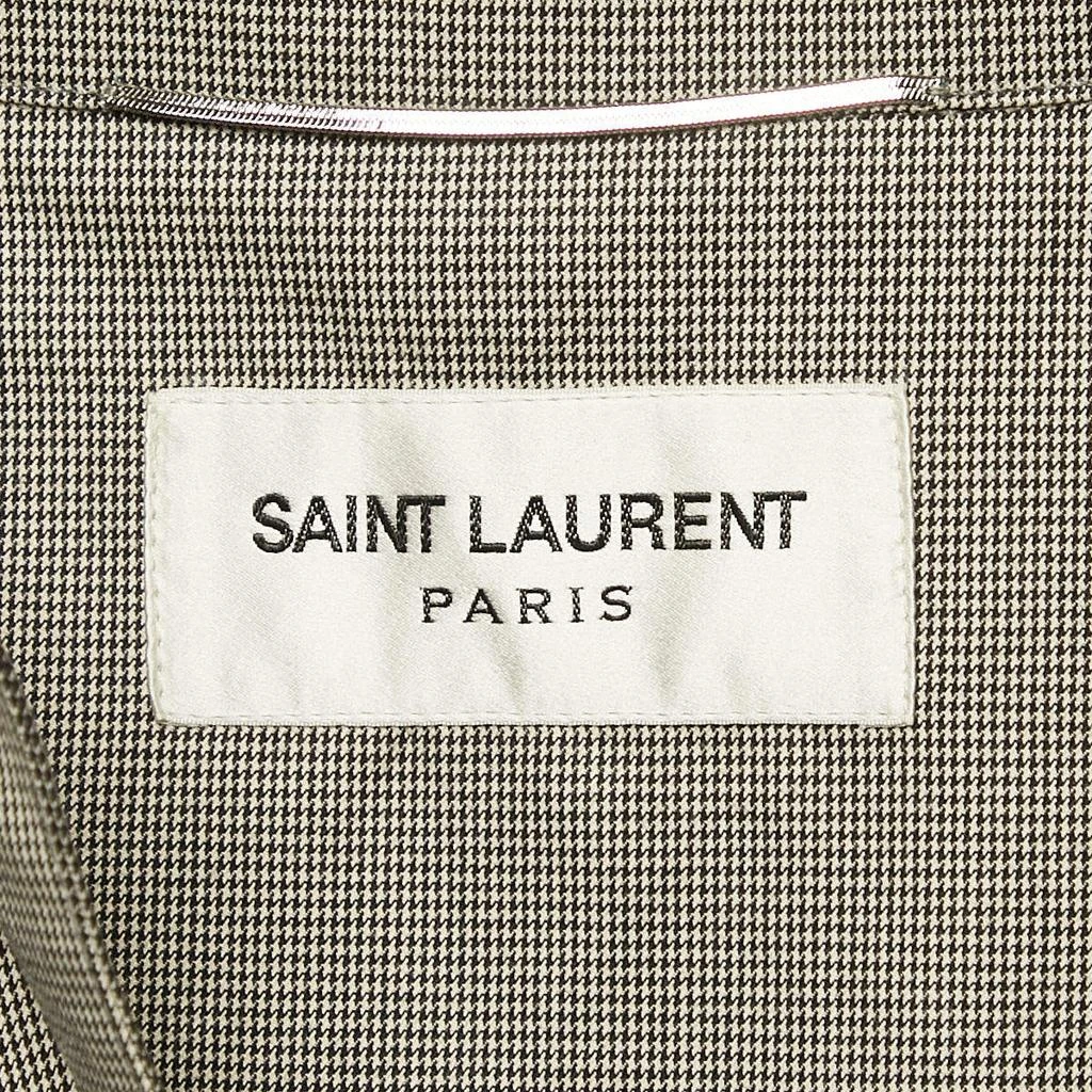 Yves Saint Laurent Saint Laurent Grey Micro Houndstooth Cotton Mid-Length Coat XL 4